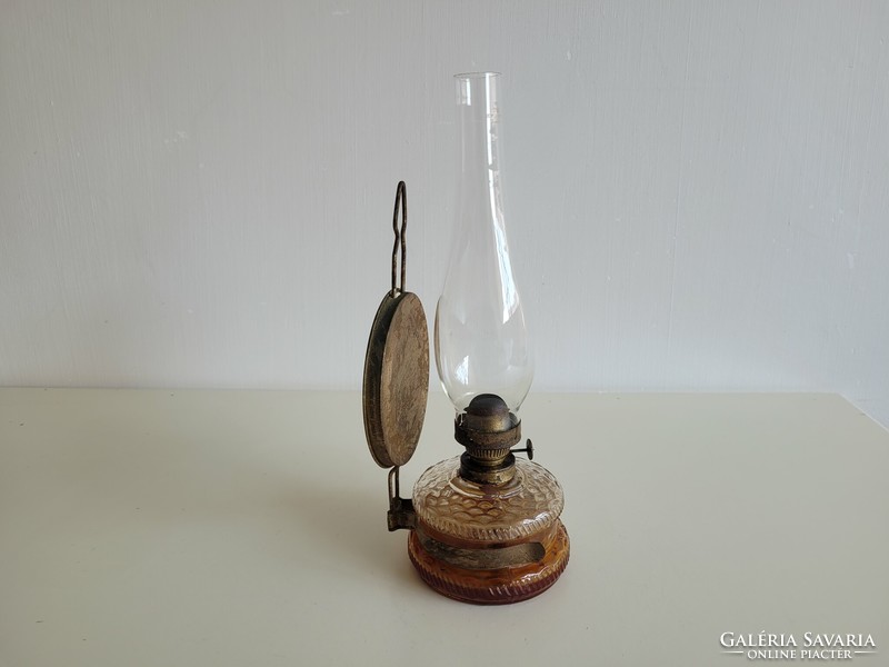 Régi vintage nagy üveg petróleum lámpa fali asztali éjjeli lámpa