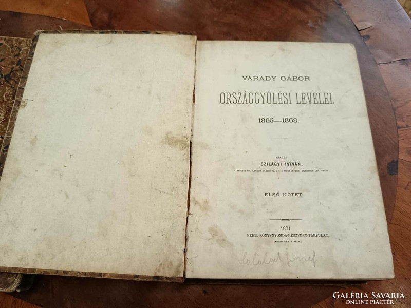 Várady Gábor Országgyűlési levelei 1865-1868 I.- II. kemény kötéssel, 1871-es kiadás