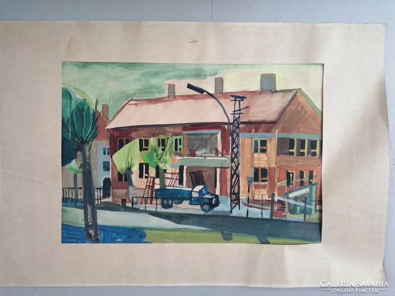 Zil - social realist watercolor (1965 signed)