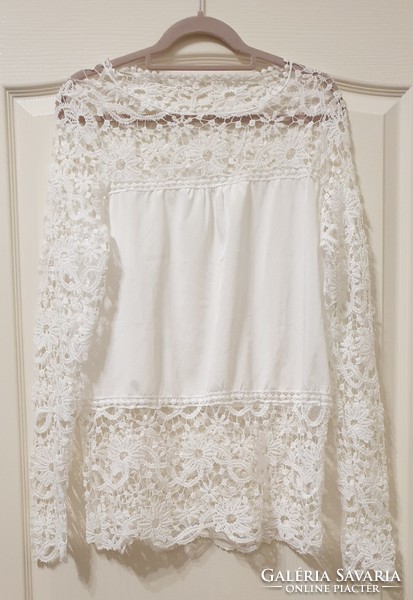 White lace blouse, size m - l