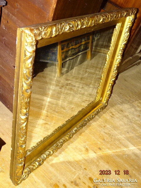 Large gold-plated antique picture frame mirror frame 90x114 cm