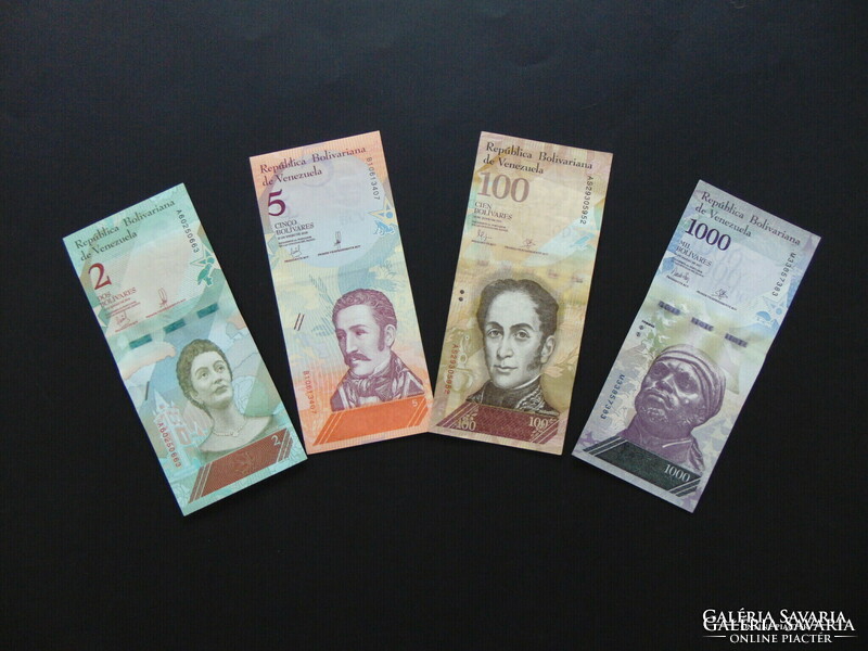Lot of 4 bolivar banknotes from Venezuela! 02