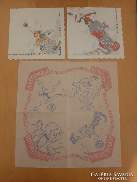 Retro Budapest big circus stage parade xiv.Ker. Hospitality golden duck and Sofia lettering napkin