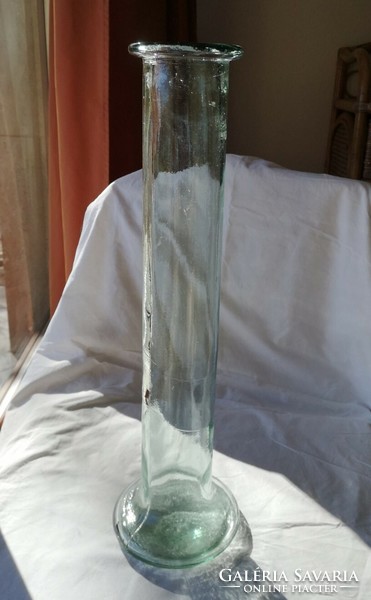 57 cm magas, vastag falu óriás henger üveg váza