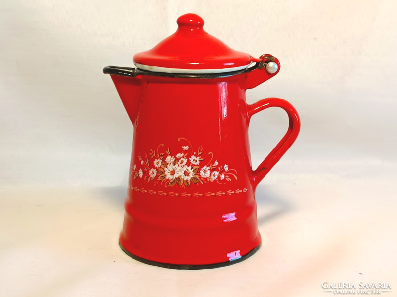 Retro enameled coffee pourer, jug