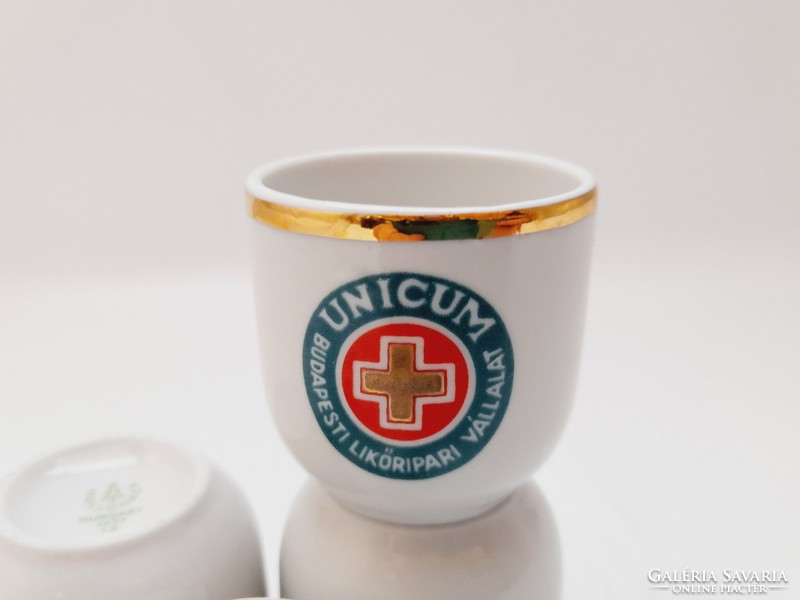 Hollóházi Unicumos poharak, 5 db