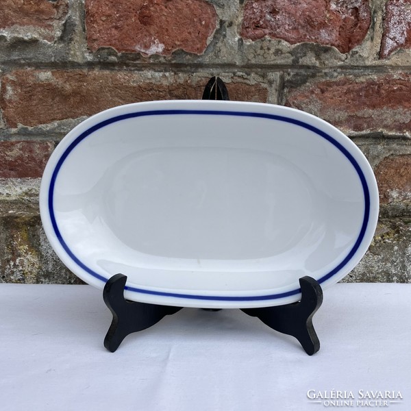 Alföldi blue striped sausage porcelain bowl - oval serving bowl