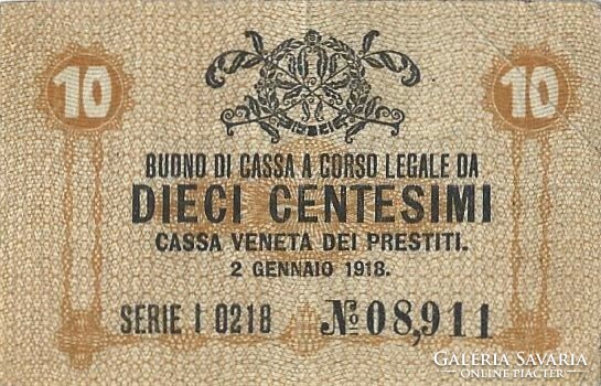 10 Centesimi 1918 Italy Venice 2.