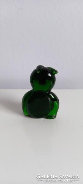 Zöld üveg mini bagoly figura