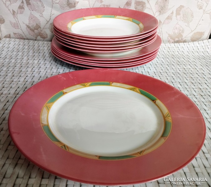 French - luminarc arcopal - Pompei plate set for 6 people (12 pieces).