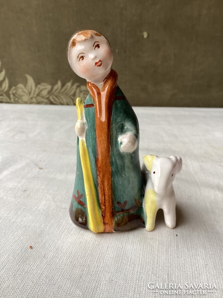 Bodrogkeresztúr shepherd ceramic figure 12 cm.