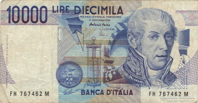 10000 líra lire 1984 signo Fazio és Amici Olaszország
