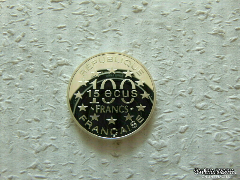 Franciaország ezüst 15 ecu - 100 frank 1995 PP 22.30 gramm
