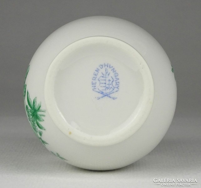 1L554 old green Eton pattern Herend porcelain vase violet vase 7 cm