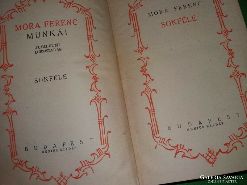 1933. Móra Ferenc :Sokféle könyv REGÉNY képek szerint GENIUS