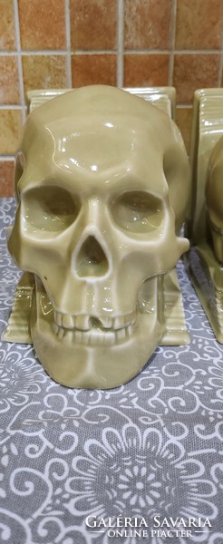 Herend rarity skull bookends in a pair