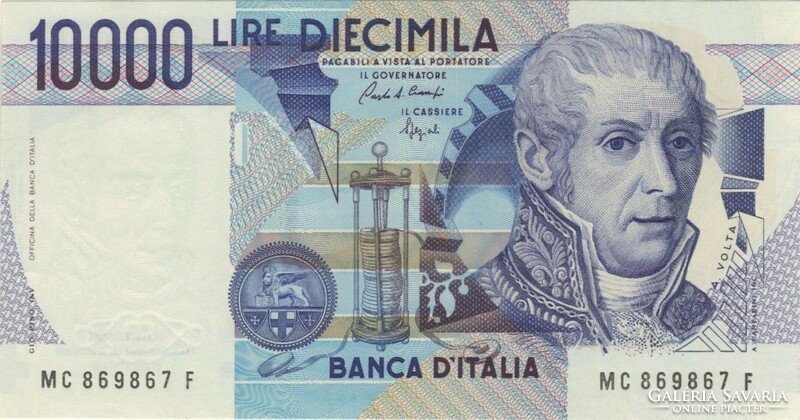 10000 líra lire 1984 signo Ciampi és Speziali Olaszország UNC . 2.