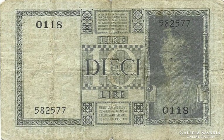 10 Lira lire 1935 italy 2.