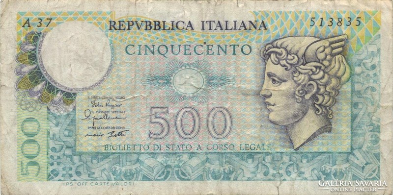 500 líra lire 1974.02.14.-1979.04.02. Olaszország 2.