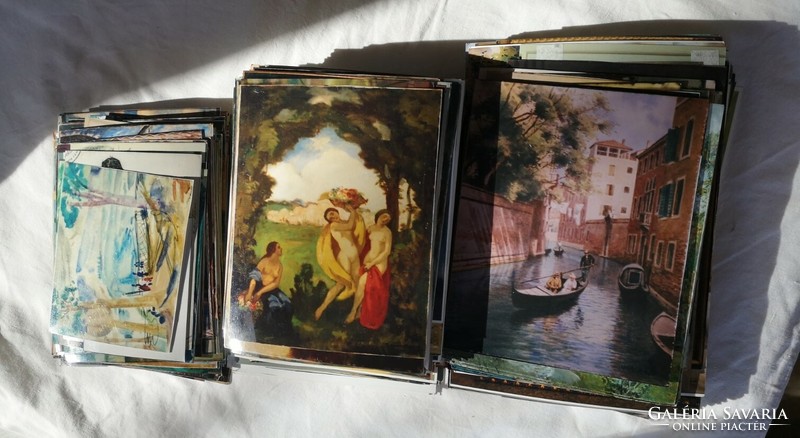 Photo material of auction paintings with size, artist, description