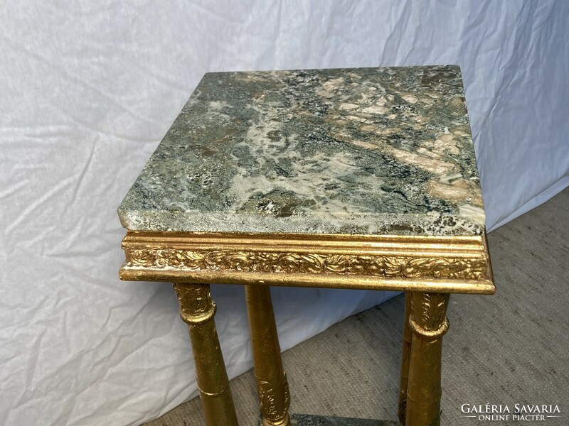 Antique gilded marble plinth