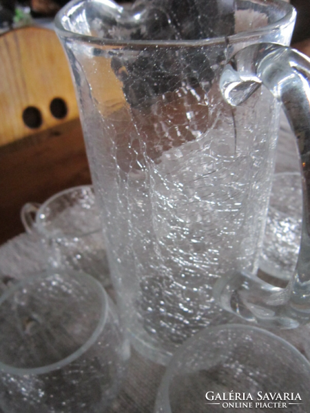 6  fátyol üveg repesztett üveg  pohár csésze kancsóval