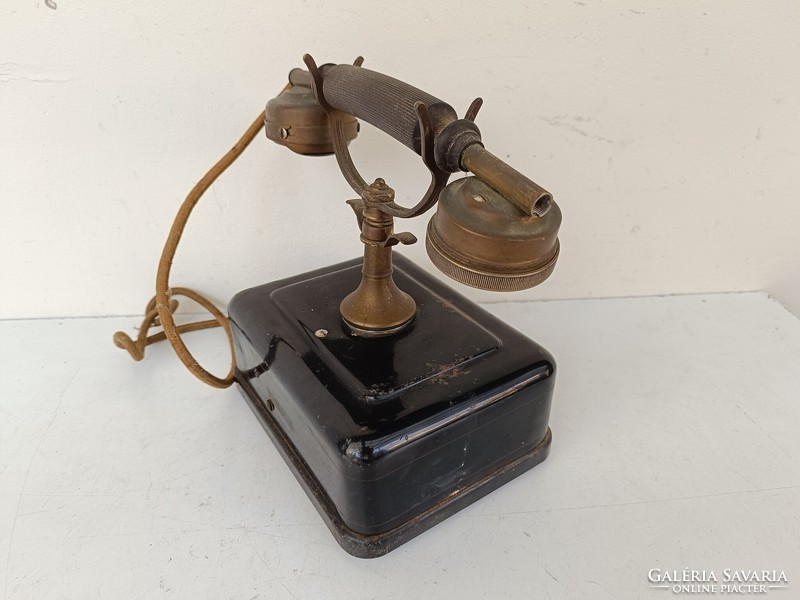 Antique phone desk black metal crank device 546 8537
