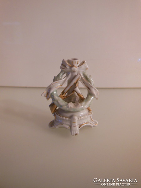 Toothpick holder - antique - porcelain - 7 x 6 cm - one end of the rifle is broken