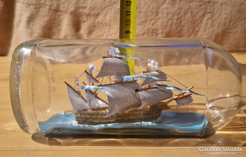 Hand-built glass ship model