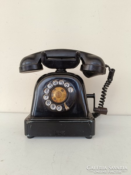 Antik telefon asztali kurblis tárcsás telefon 1930-as évek 551 8538