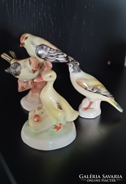 Aqvinkum jelzésű madár és kacsa porcelán figurák 3 db egyben