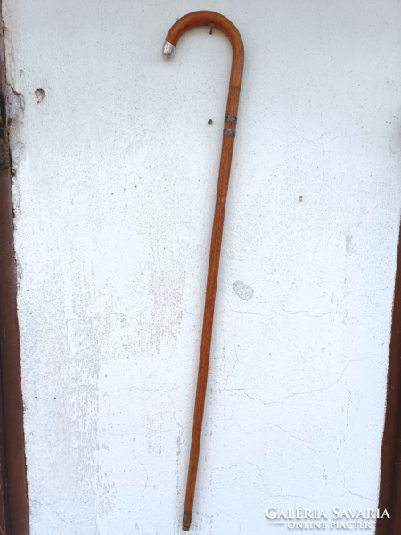 Old walking stick, walking stick with silver cap.