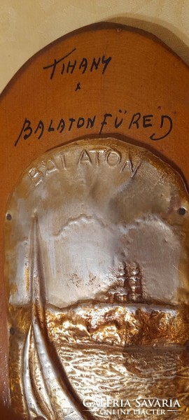 Balaton memorial sailing wooden wall picture 28x15x3cm