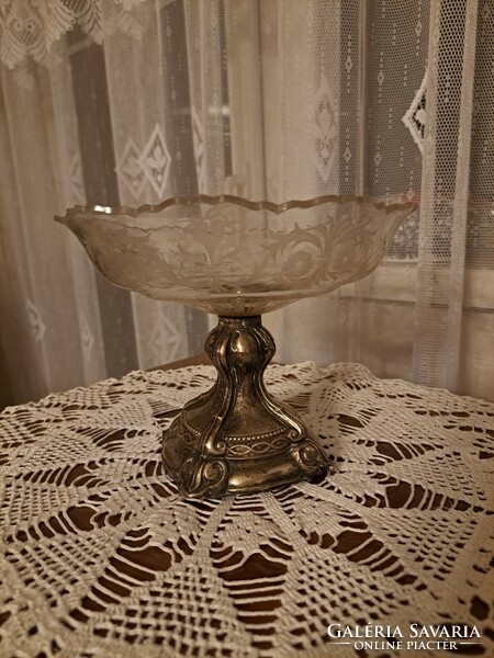 Antik ezüst barokk aufsatz asztali kínáló!