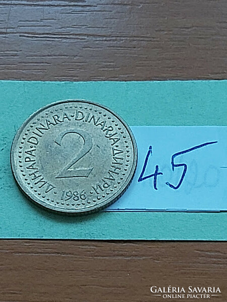 Yugoslavia 2 dinars 1986 nickel-brass 45