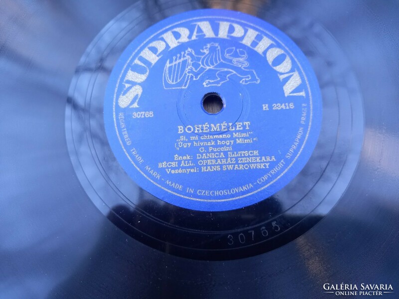 Supraphone retro bakelit hanglemez: Puccini Bohémélet -H-23419