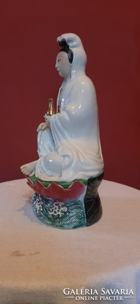 Kínai, eredeti porcelán szobor. 25 cm magas kínai istennő.