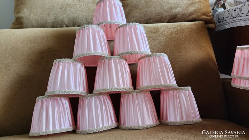 Lamp shade new lamp shade pink silk + cord wall arm bedside lamp chandelier lamp needlework