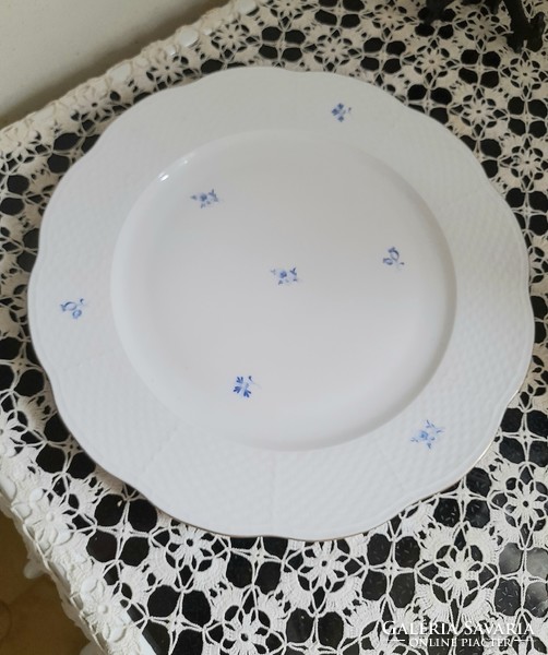 Herend blue cake plate with small flower pattern