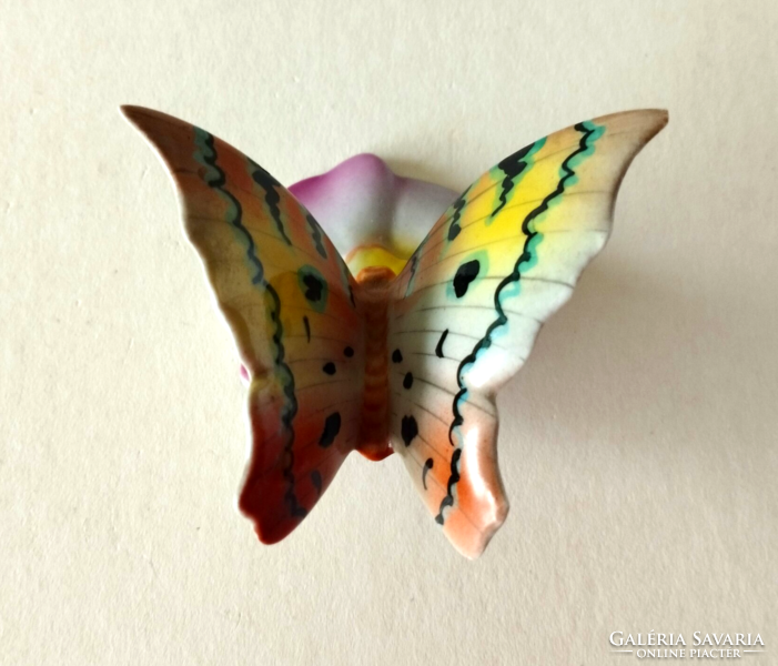 A beautiful old quarry drasche hand-painted porcelain butterfly with sign