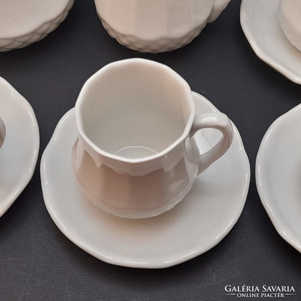 Witeg Kőporc porcelán kávés készlet darabjai egyben, csupor, hasas kis bögre