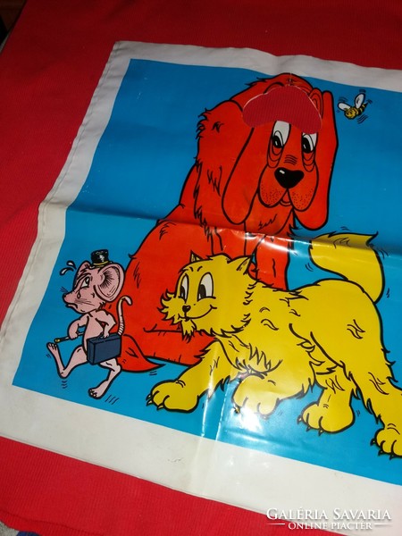 Régi magyar játékboltos vastag reklám bevásárló szatyor táska képek szerint 39 x 34 cm