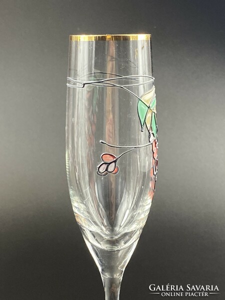 Champagne painted glass set