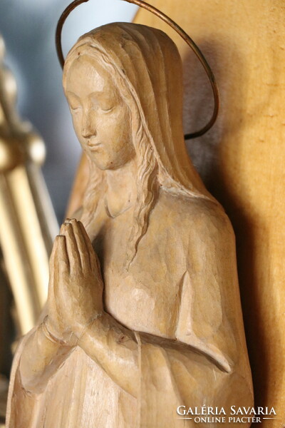 Wooden Virgin Mary wall decoration