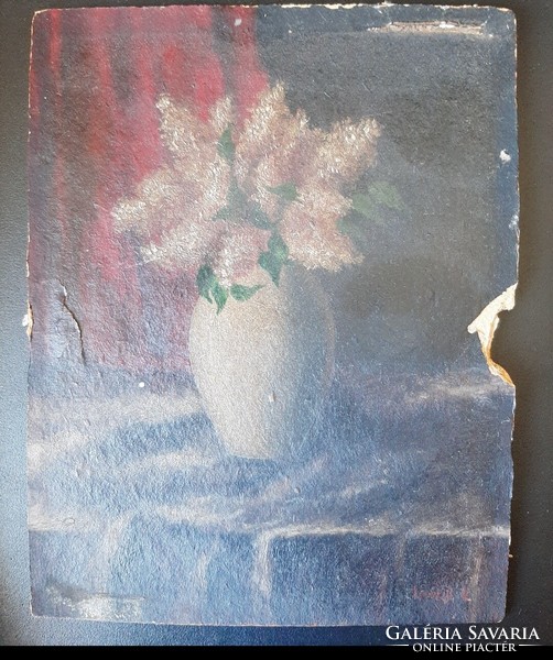 Old picture frame with painting