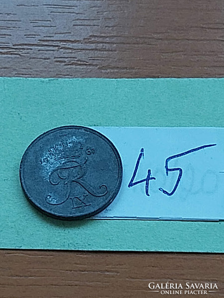 Denmark 1 cent 1967 zinc, ix. King Frederick 45