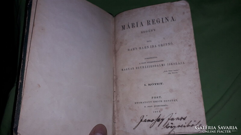 1863.Hahn-Hahn, Ida GRÓFNŐ - Mária Regina I. köteta képek szerint Bécs -WIEN