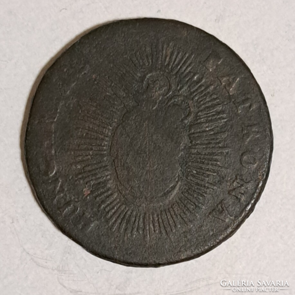 1763. Maria Theresia (1740-1780) copper denarius, (1558)