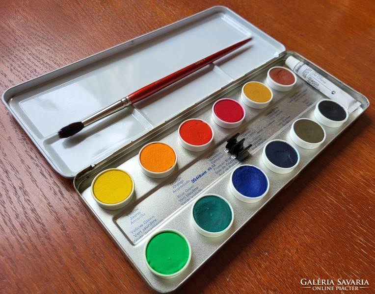 Pelikan metal box watercolor painting brush metal box