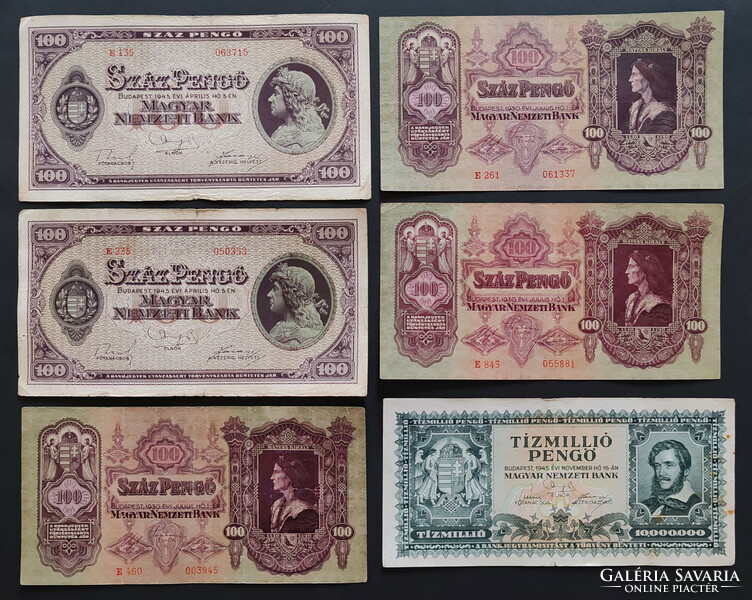 Lot of 14 pengő banknotes (ii.)